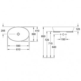 Раковина для ванной накладная Villeroy&Boch коллекция Artis белая 41986101