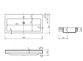 Раковина для ванной Marmorin Argo 100х50 см литой камень белый 290 100 022 xx x