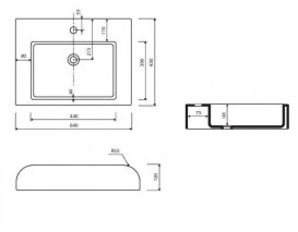 Раковина для ванної Marmorin Duna 60х45 см литий камінь білий 190 060 020 xx x