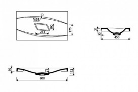 Раковина для ванної Marmorin Noel 80х45 см литий камінь білий 580 080 020 xx x
