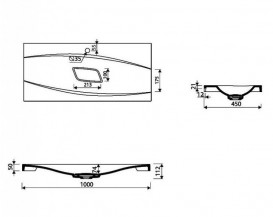 Раковина для ванной Marmorin Noel 100х45 см литой камень белый 581 100 020 xx x