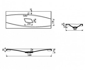 Раковина для ванной Marmorin Noel 120х45 см литой камень белый 582 120 020 xx x