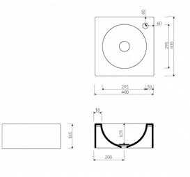 Раковина для ванної Marmorin Rea 40х40 см литий камінь білий  201 040 020 xx x
