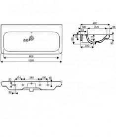 Раковина для ванной на тумбу Kolo Life 100 белая M21010000