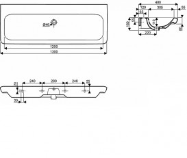 Раковина для ванної на тумбу Kolo Life 130 з покриттям Reflex біла M21030900