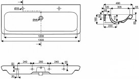 Раковина для ванної на тумбу Kolo Life 130 з покриттям Reflex біла M21530900
