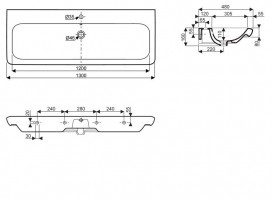Раковина для ванной на тумбу Kolo Life 130 белая M21130000