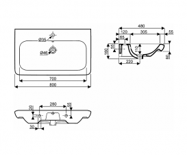 Раковина для ванної на тумбу Kolo Life 80 біла M21180000