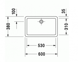 Раковина для ванної накладна Duravit колекція Vero 60х38х15 біла 0455600000