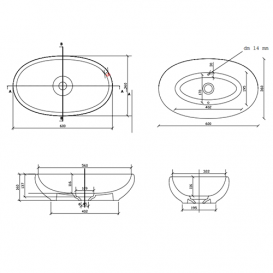 Раковина для ванної Galassia Ergo накладна овальна без отвору переливу білий 7106