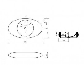 Раковина для ванной Marmorin Lavinia 89х51,5 см литой камень белый 120 089 020 xx x