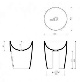 Раковина для ванной Marmorin Lara Ø40 см литой камень белый 665 040 0xx xx x