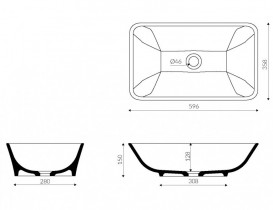 Раковина для ванной Marmorin Loren 59,6х35,8 см литой камень белый 720 059 020 xx x