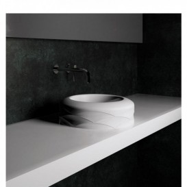 Раковина для ванної Marmorin Kore Ø40 см литий камінь білий 490 040 020 xx x