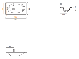 Раковина для ванної накладна Catalano Impronta 83х48 кераміка колір білий 183IM00