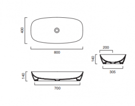 Раковина для ванной накладная Catalano Green Lux 80х40 керамика цвет черный/золото 180APGRLXNO