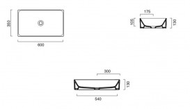 Раковина для ванної накладна Catalano Zero 60х35 керамічна колір чорний матовий 16035ZENS