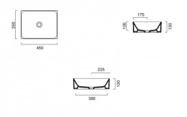 Раковина для ванной накладная Catalano Zero 45х35 керамическая цвет черный матовый 14535ZENS