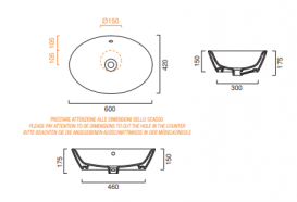 Раковина для ванной накладная Catalano Gold & Silver 60х42 керамика цвет черный/золото 160VLNNO