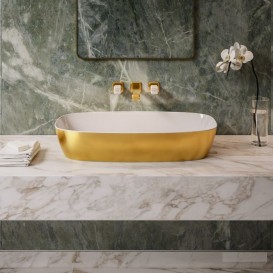 Раковина для ванной накладная Catalano Gold & Silver 80х40 керамика цвет белый/золото 180APGRLXBO