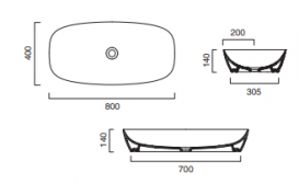 Раковина для ванной накладная Catalano Gold & Silver 80х40 керамика цвет белый/золото 180APGRLXBO