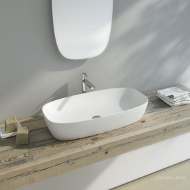 Раковина для ванної накладна Catalano Green Lux 80х40 овальна керамічна колір білий матовий 180APGRLXBM
