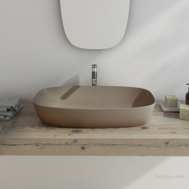 Раковина для ванной накладная Catalano Green Lux 80х40 овальная керамическая цвет коричневый матовый 180APGRLXMS