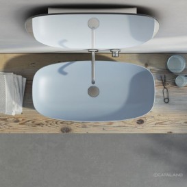 Раковина для ванної накладна Catalano Green Lux 80х40 овальна керамічна колір блакитний матовий 180APGRLXAS