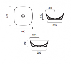 Раковина для ванной накладная Catalano Gold & Silver 40х40 керамика цвет белый/золото 140APGRLXBO