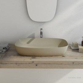 Раковина для ванної накладна Catalano Green Lux 80х40 овальна керамічна колір сірий матовий 180APGRLXGS