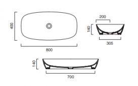 Раковина для ванной накладная Catalano Gold & Silver 80х40 керамика цвет белый/серебро 180APGRLXBA