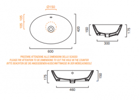 Раковина для ванной накладная Catalano Gold & Silver 60х42 керамика цвет белый/серебро 160VLNBA
