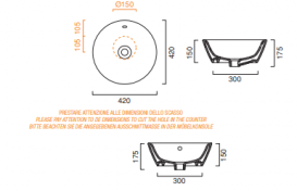 Раковина для ванной накладная Catalano Gold & Silver 42х42 керамика цвет белый/серебро 142VLNBA