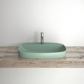 Раковина для ванной накладная Catalano Colori 65х42 керамика цвет зеленый поверхность сатин 165GRLXNVS