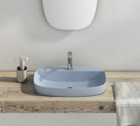 Раковина для ванної накладна Catalano Colori 65х42 кераміка колір синій поверхню сатин 165GRLXNAS