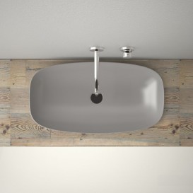 Раковина для ванної накладна Catalano Colori 75х40 кераміка колір цемент поверхню сатин 175AGRLXCS