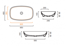 Раковина для ванной накладная Catalano Colori 65х40 керамика цвет коричневый поверхность сатин 165AGRLXMS