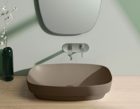 Раковина для ванної накладна Catalano Colori 60х38 кераміка колір коричневий поверхню сатин 160AGRLXMS