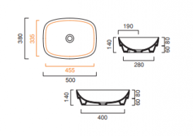 Раковина для ванної накладна Catalano Colori 50х38 кераміка колір цемент поверхню сатин 150AGRLXCS