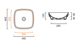 Раковина для ванной накладная Catalano Colori 40х40 керамика цвет цемент поверхность сатин 140AGRLXCS