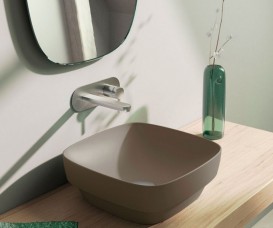 Раковина для ванной накладная Catalano Colori 40х40 керамика цвет коричневый поверхность сатин 140AGRLXMS