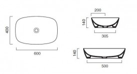 Раковина для ванной накладная Catalano Colori Green Lux 60х40 овальная керамическая цвет белый матовый 160APGRLXBM