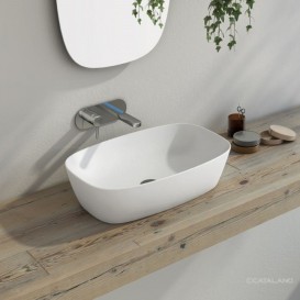 Раковина для ванной накладная Catalano Colori Green Lux 60х40 овальная керамическая цвет белый матовый 160APGRLXBM