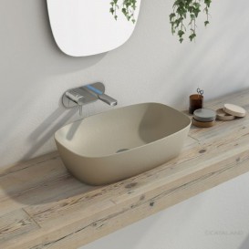 Раковина для ванной накладная Catalano Colori Green Lux 60х40 овальная керамическая цвет серый матовый 160APGRLXGS