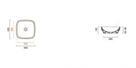 Раковина для ванної накладна Catalano Colori Green Lux 40х40 квадратна керамічна колір цемент матовий 140APGRLXCS