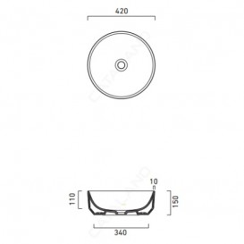 Раковина для ванної накладна Catalano Green 42х42 кругла керамічна колір білий 142AGR00