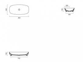 Раковина для ванной накладная Catalano Green Lux 80х40 керамическая цвет белый 180APGRLX00