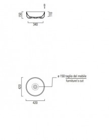 Раковина для ванной накладная GSI Pura белая 8828 11