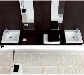 Раковина для ванної накладна Hatria Grandangolo 50х50 см чаша зліва білий YXES01