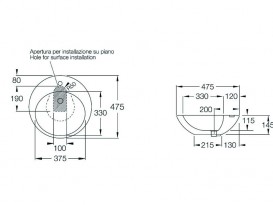 Раковина для ванної накладна Hatria HAPPY HOUR 2:00 475x475 Y0M601